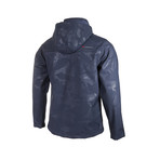 Camo Hooded Zip Jacket // Dark Blue (M)