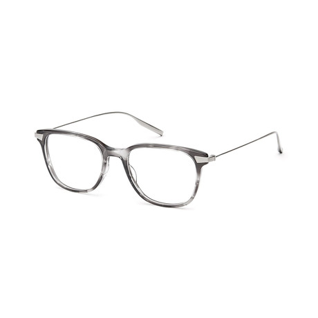 Unisex Kramer Square Glasses // Cold Grey + Antique Silver