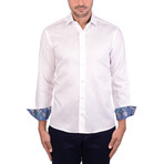 Jacquard Long Sleeve Shirt // White (L)