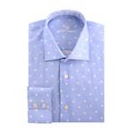 Linen Dotted Short Sleeve Shirt // Blue (2XL)