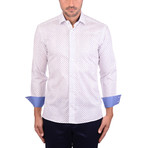 Dotted Poplin Print Long Sleeve Shirt // White (M)