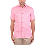 Linen Short Sleeve Shirt // Pink (XL)