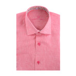 Linen Short Sleeve Shirt // Pink (XL)