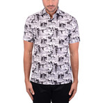 City Tour Poplin Print Short Sleeve Shirt // Black (XS)