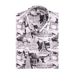 City Tour Poplin Print Short Sleeve Shirt // Black (XS)