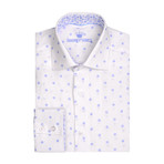 Linen Dotted Short Sleeve Shirt // White (XL)