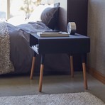 Plain Side Table + Storage Shelf // Black