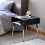 Plain Side Table + Storage Shelf // Black