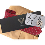 Silk Neck Tie + Gift Box // Red + White Dots
