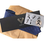 Silk Neck Tie + Gift Box // Solid Blue Squares