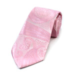 Silk Neck Tie + Gift Box // Metallic Pink Paisley