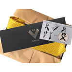 Silk Neck Tie + Gift Box // Metallic Yellow Purple