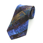 Silk Neck Tie + Gift Box // Blue Paisley + Stripes