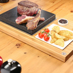 The SteakStones Steak Plate + Sauces Set // SafeHands Bundle