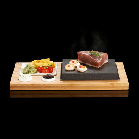 The SteakStones Steak Plate + Sauces Set // SafeHands Bundle