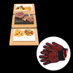 The SteakStones Sizzling Steak Plate // Serving Set + SafeHands Bundle