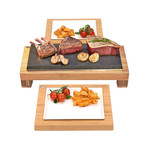 The SteakStones Raised Sharing Steak Plate // Serving Set + SafeHands Bundle