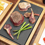 The SteakStones Raised Sharing Steak Plate // Serving Set + SafeHands Bundle