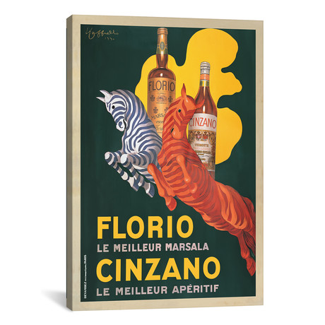 Florio e Cinzano, 1930 // Leonetto Cappiello (18"W x 26"H x 0.75"D)