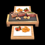 The SteakStones Raised Sharing Steak Plate // Serving Set + SafeHands Bundle