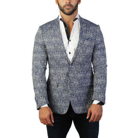 Descartes Embleme Blazer // Gray + Blue (US: 38R)