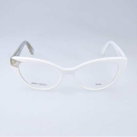JC149 QA6 Optical Frames // White + Gold Glitter