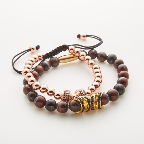 2-Bracelet Mix // Gold + Brown