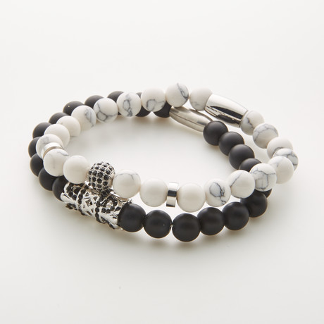 2-Bracelet Mix // White + Black