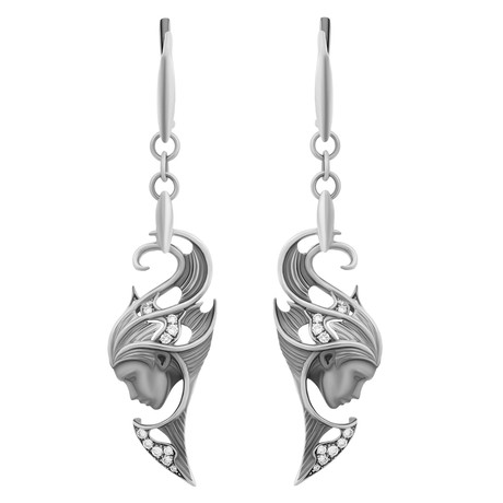 Magerit Sirena Aire 18k White Gold Diamond Earrings