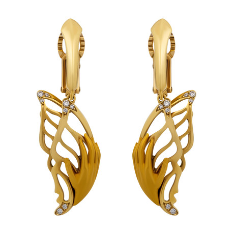 Magerit Mariposa 18k Yellow Gold Diamond Earrings