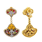 Magerit Fuente Big Versalles 18k Yellow Gold Multi-Stone Earrings