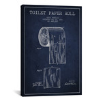 Toilet Paper Navy Blue Patent Blueprint // Aged Pixel (Charcoal 26"W x 18"H x 0.75"D)
