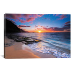 Sunset over the Na Pali Coast from Ke'e Beach, Haena State P // Russ Bishop (26"W x 18"H x 0.75"D)