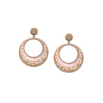 Jacob & Co. Matte Finish Floral Cut-Out Circular Earrings