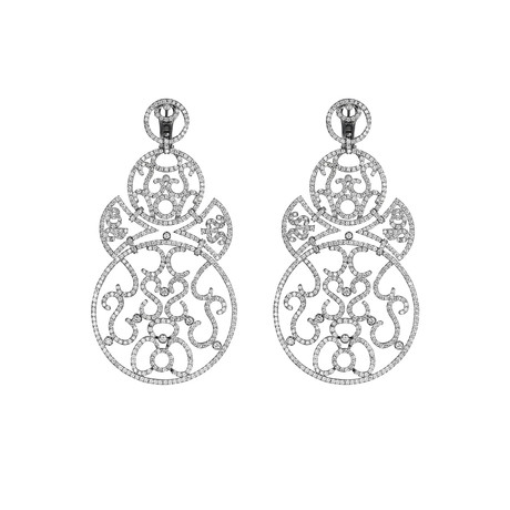 Jacob & Co. Lace Collection Snow Man Chandelier Earrings