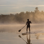 The Muskoka Paddleboard + Carbon Paddle // Walnut + Cream Trim