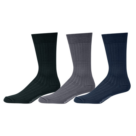 Pima Cotton Mid-Calf Dress Socks // 5500 // 3-Pack