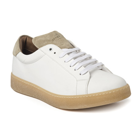 Low Top Sneaker // Matte White + Tan (Euro: 40)