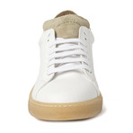 Low Top Sneaker // Matte White + Tan (Euro: 45)