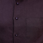 Puccini Short-Sleeve Button Down // Dark Purple (XS)