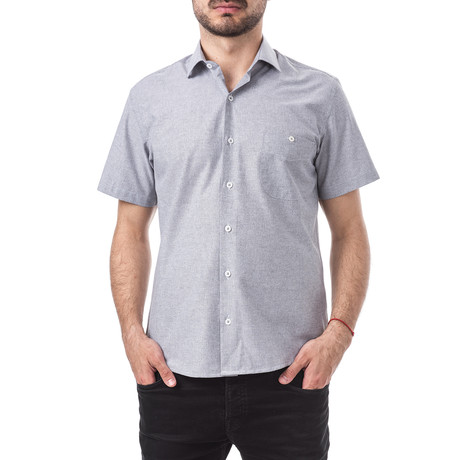 Hector Short-Sleeve Button Up // Gray (XS)