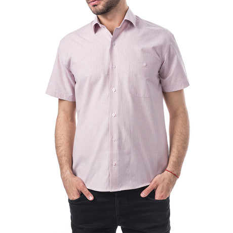 Gershwin Short-Sleeve Button Up // Pink (XS)