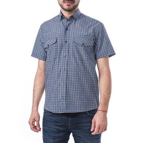 Verdi Short-Sleeve Button Down // Blue (XS)