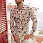 Patterned Slim Fit Shirt // Vermilion (38)