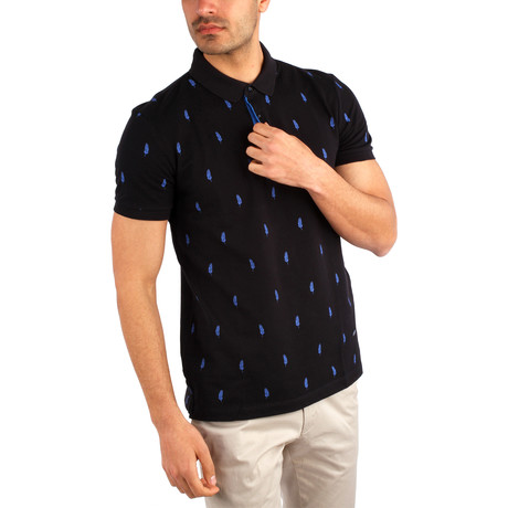 Patterned Polo // Dark Blue (S)