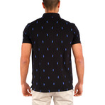 Patterned Polo // Dark Blue (L)