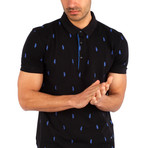 Patterned Polo // Dark Blue (M)