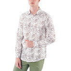 Patterned Slim Fit Shirt // Brown (42)