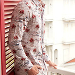 Patterned Slim Fit Shirt // Vermilion (40)