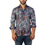 Fibonacci Picasso Dress Shirt // Multicolor (M)